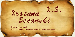 Krstana Sečanski vizit kartica